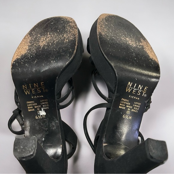 NINE WEST Black Sandals in Women's Size 6.5 - Picture 3 of 6